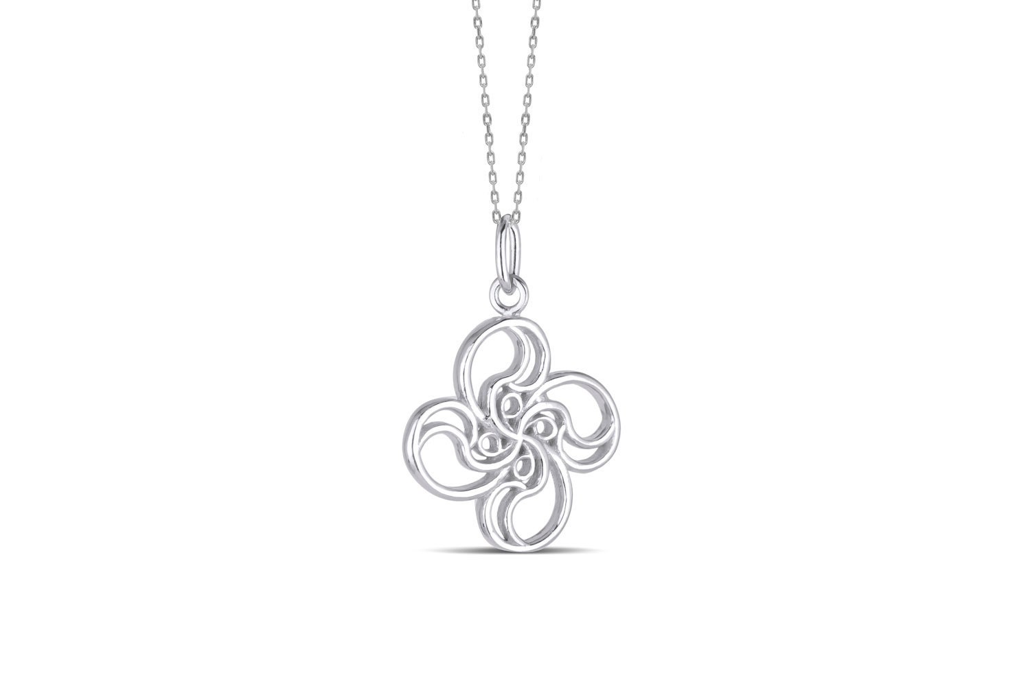 Taliisman Ciondolo Lauburu In Argento Sterling 925 – Collana A Croce Basca Con Catena In Acciaio Inclusa (40+5 Cm). Gioiello Artigianale, Idea Regalo.