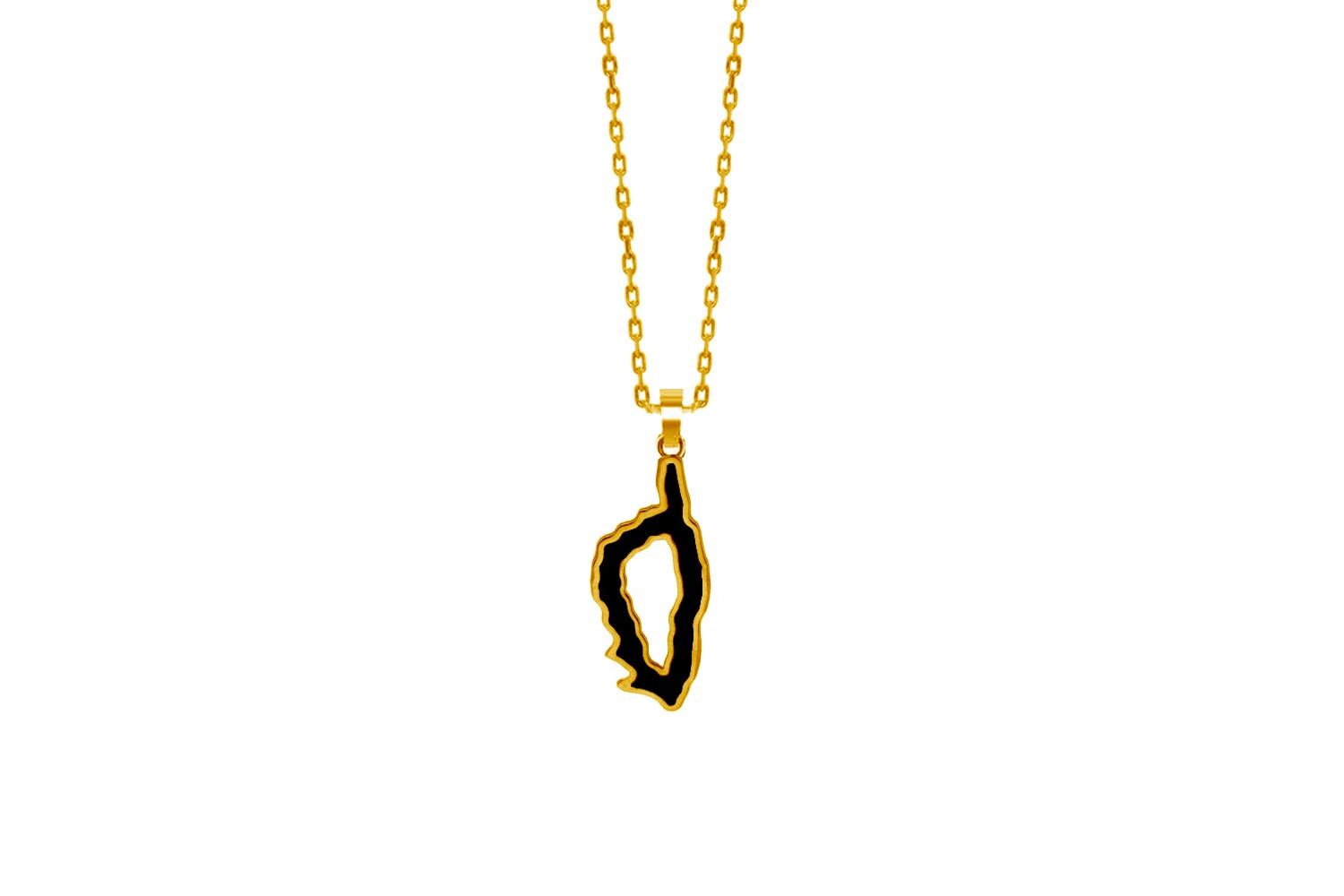マップ　ペンダント　コルシカ島　CORSICA Corsica Map Pendant Necklace: Unique Sterling Silver Charm