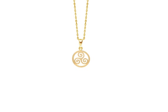 Pendentif Triskel En Or 18 Carats - Symbole Celtique - 20x20 Mm - Cadeau Homme, Bijou Spiritualité - Coffret Inclus