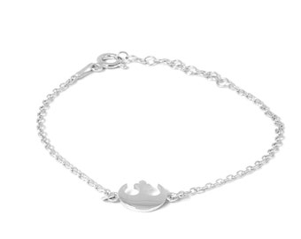 Star Wars Silver Bracelet, Rebel Alliance symbol bracelet, Modern Symbol Gift, Star Wars Rebel Jewelry, Silver sterling Stelar Rebellion