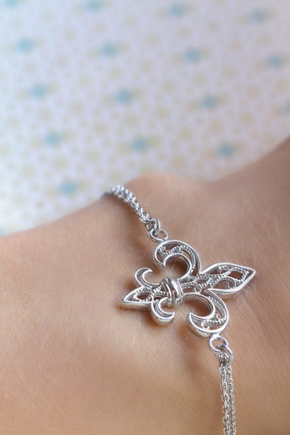 Pulsera De Amuleto De Plata Pulsera De Dama Pulsera De Flor Pulsera De Amuleto De Plata Pulsera De Dama Pulsera De Flor