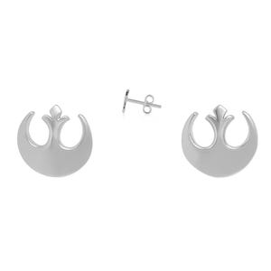 Star Wars zilveren oorbellen, oorbellen met Rebel Alliance-symbool, modern symboolcadeau, Star Wars Rebel-sieraden, clusterdruppels en hangende oorbellen