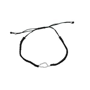 925 Sterling Silver and Cubic Zirconia Corsica Island bracelet, silhouette of Corsica, Corse island. Handmade. Mediterranean soul bracelet.