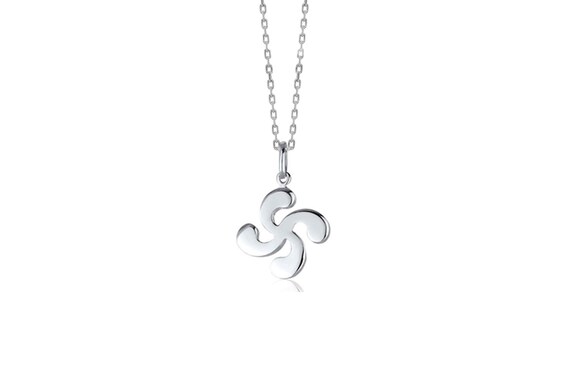 Pendentif En Argent Massif 850‰ Pays Basque - Bijou Ancien Régional, Occasion Bon état