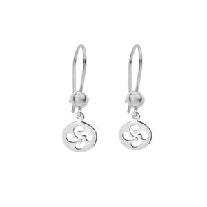 Original Basque Jewelry, Lauburu earrings in sterling silver, handmade. Basque cross earrings.