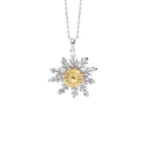 Eguzkilore Silver Pendant - Sunflower Necklace - Nature Jewelry -Basque Jewelry -Gift for her -Euskal Bitxiak -Gift Chain Included