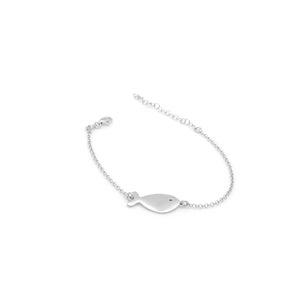 Pulsera de cadena con pez plata, Regalo infantil y juvenil, joyeria animales, colección Aquarium, Pez de plata en pulsera con cadena