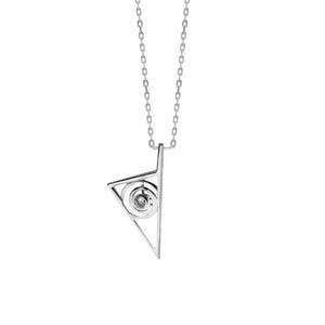 925 Sterling Silver and Cubic Zirconia Corsica Island pendant, silhouette of Corsica, Corse island. Handmade. Mediterranean soul necklace.