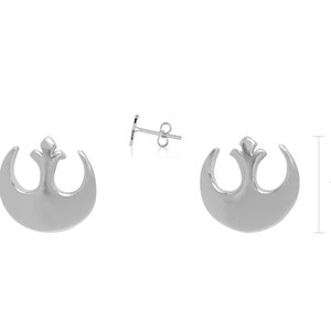 May include: A pair of silver Rebel Alliance symbol earrings. Each earring is 10 mm in diameter.