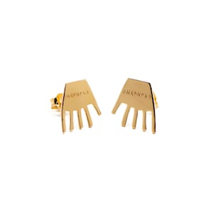 Earrings Hand of Irulegui gold-plated, handmade. Different types of closure. Basque Jewellery.