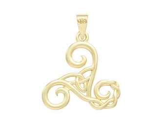 Collana Celtica Triskele In Argento 925 Placcato Oro Giallo O Rosa – Ciondolo 23x32 Mm Con Catenina Regolabile 40-45 Cm – DTPsilver