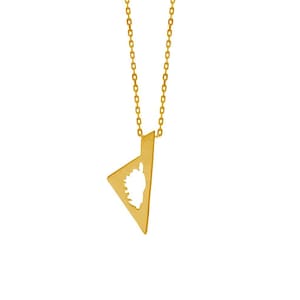 18k Gold Plated Corsica Island pendant, silhouette of Corsica, Corse island. Handmade. Mediterranean soul necklace. Corse