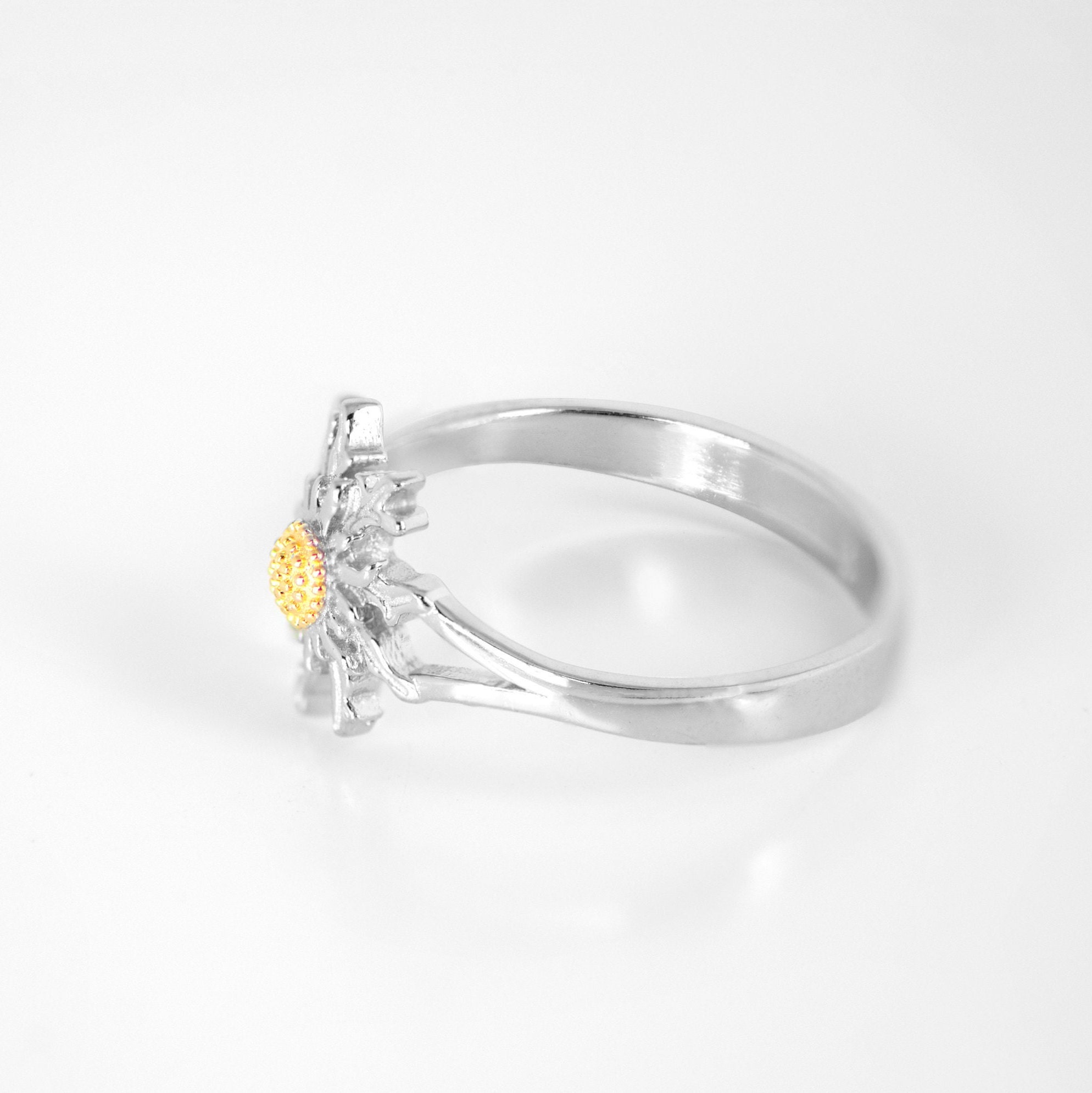 Silver Models Basque Eguzkilore Basque Flower Ring in Sterling Silver 925 and 18k Gold ...