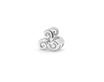 Trisquel -Celtic symbol -Fits Amore&Baci or Pandora Bracelet Charms -Anniversary gift -Gift -Brilliant and chic charm -Unisex/ K-801