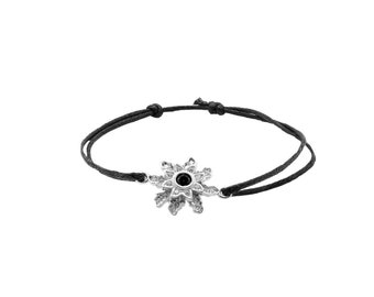 Pulsera con flor eguzkilore -PulseraFlor del Sol -Pulsera cordón -Joyas Vascas -Longitud ajustable -Regalo femenino /EG-0541