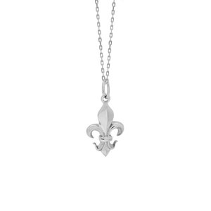 Pendentif Argent Femme Fleur de Lys, Chaine cadeau incluse, Collier Fleur de Lys Argent 925, Bijoux Fleur de Lis, Héraldique française image 1