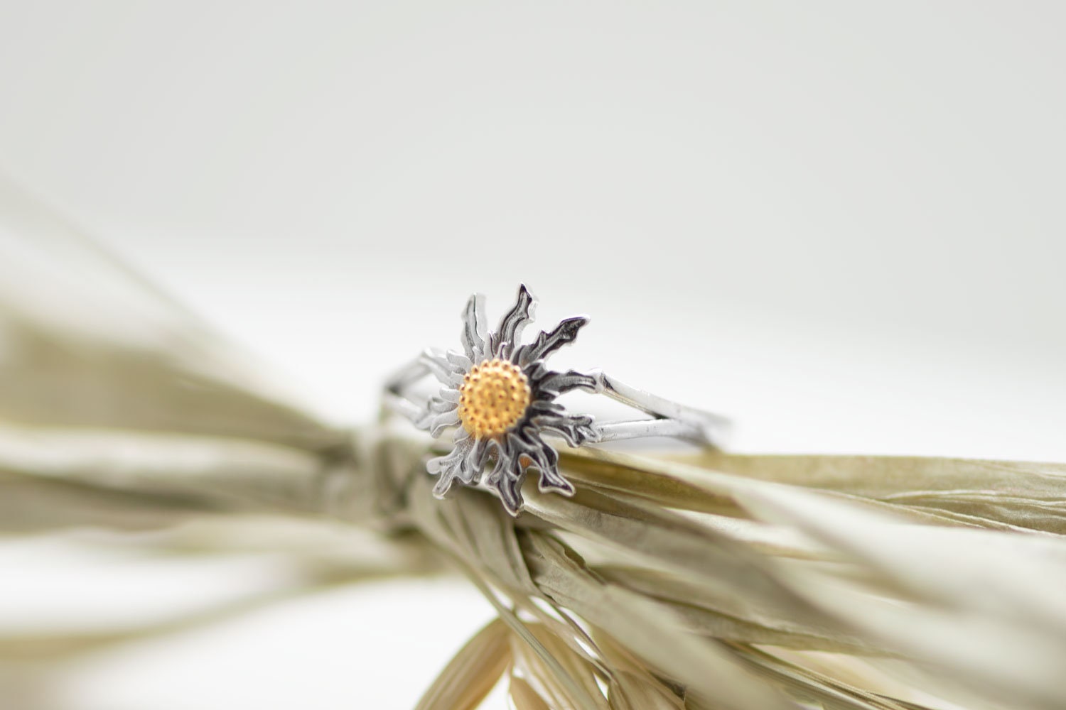 Silver Basque Eguzkilore Basque Flower Ring in Sterling Silver 925 and 18k Gold ...