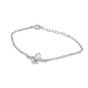 Pulseira de prata Fleur de Lis, Pulseira ajustável, Joias Fleur de Lys, Joias para mulheres e adolescentes, Flor de Quebec e França / FL0143
