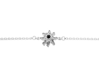 Eguzkilore Bracelet -Sunflower Bracelet -Silver Bracelet -Flower Bracelet- Eguzkilore- Nature Jewelry- Basque Jewelry- Gift for her/EG-0542