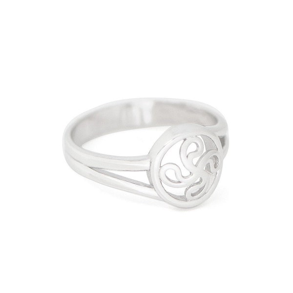 Bague en argent Lauburu, bague Lauburu à double fil, Talisman Croix basque / ALAB-78 - CONFIRMER DISPONIBILITÉ des Tailles avant d'acheter