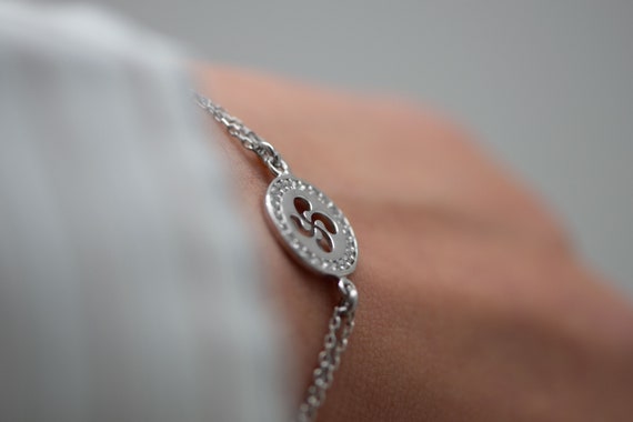 Bracciale Lauburu, Bracciale con croce basca in argento sterling, Regalo per la festa della mamma, Da indossare tutti i giorni, Gioielli talismano, Simbolo basco, Gioielli in argento 925 - Italia
