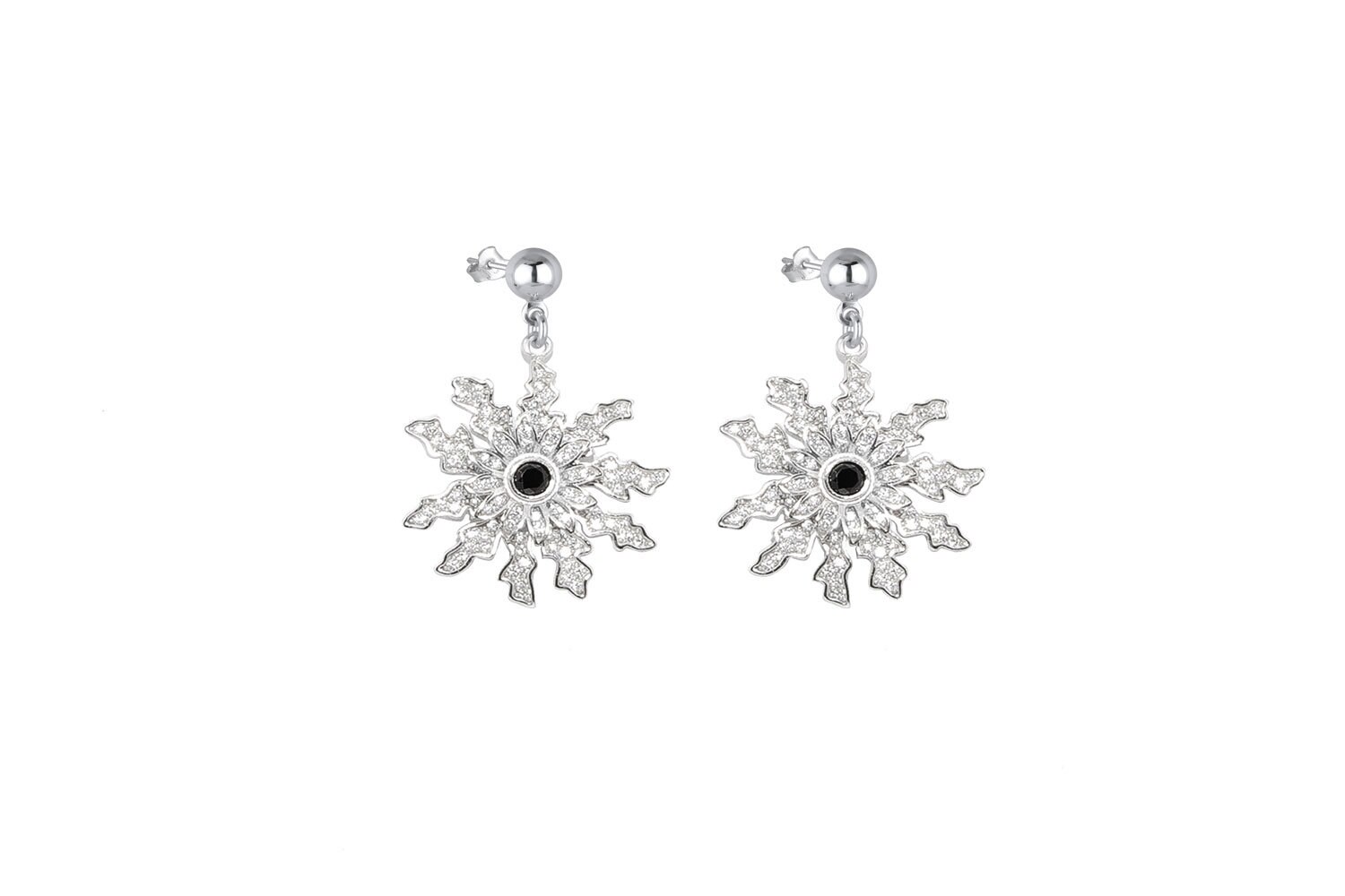 Fiore orecchini pendenti per le donne in argento Sterling placcato oro 18 K madre di perla Gemshadow