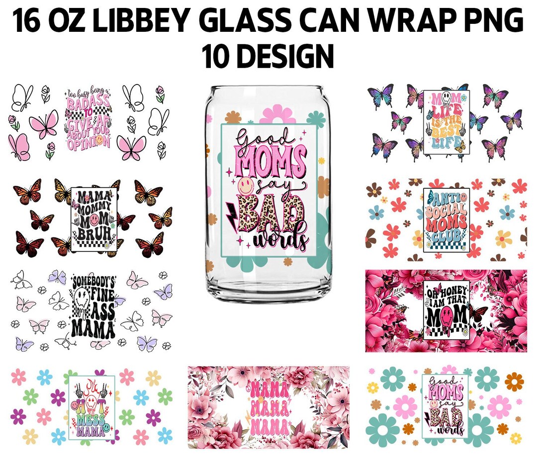 Mother Day 16oz Libbey Glass Can Wrap Sublimation Design Png Mother Day ...