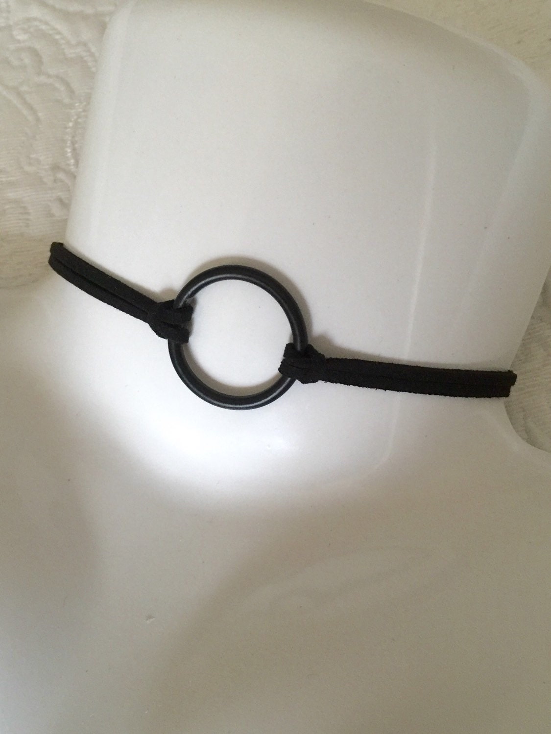 Unisex Black O ring simple choker, BDSM choker,day collar, black O ri…