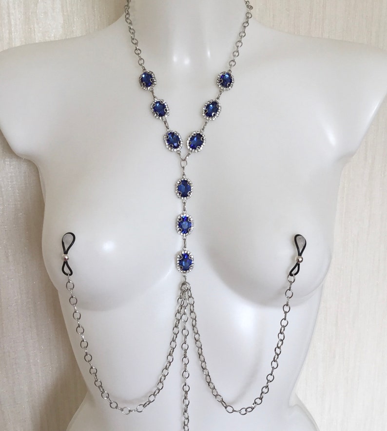 Sexy Body Chain Necklace With Non Piercing Nipple Chains And Etsy