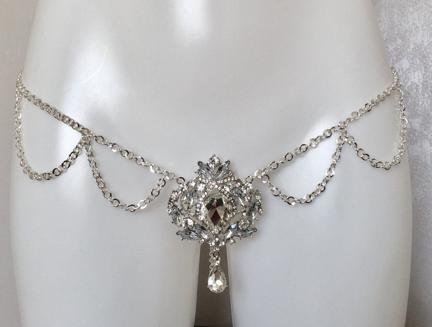 Sexy Crotchless Chain Panties Open Crotch G String Jewelled Etsy UK