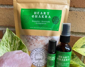 HEART CHAKRA BLEND: Aura Mist, Oil Roller, or Bath Soak!