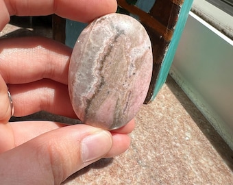 Rhodochrosite Crystal Palm Stone for Heart Healing and Harmony