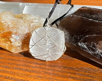 Selenite Necklace for Infusing Aura with Light Energy