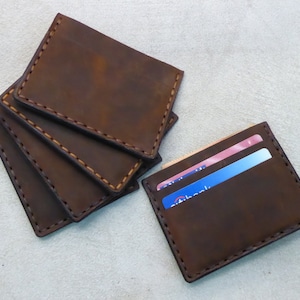 Porta carte di credito, mini portafoglio in pelle fatto a mano, carta d'identità, patente di guida