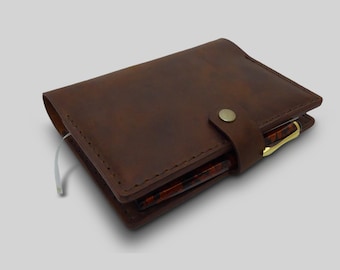 Handmade Leather Notebook B6, Handcrafted Agenda Organizer Diary Journal