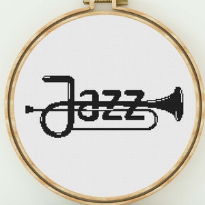 Jazz Cross Stitch Pattern Jazz Counted Cross Stitch Modern Cross Stitch Music Jazz Cross Stitch Jazz Pattern PDF Download