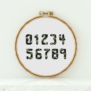 Abstract Art Numbers Cross Stitch Pattern Abstract Numbers Counted Cross Stitch Modern Cross Stitch Abstract Numbers Pattern PDF Download