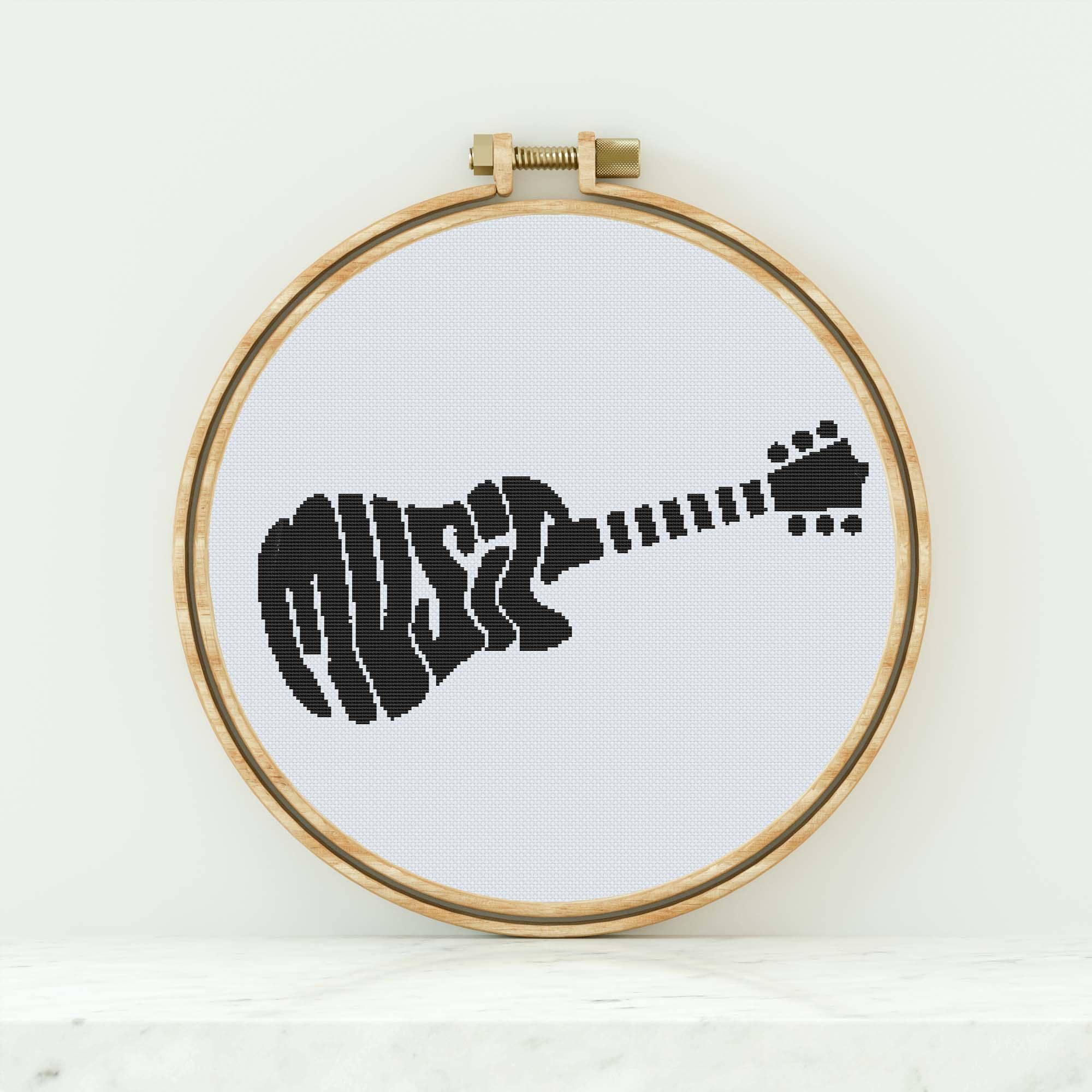 Music Guitar Cross Stitch Pattern Music Counted Cross Stitch Modern Cross Stitch Music Cross Stitch Music Pattern PDF Download