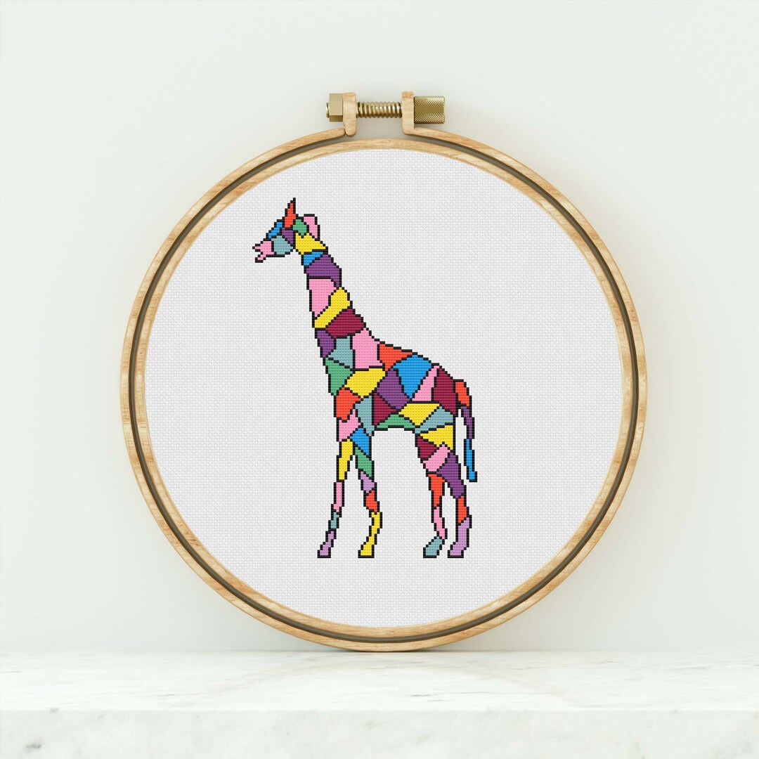Giraffe Cross Stitch Pattern Geometric Giraffe Counted Cross Stitch