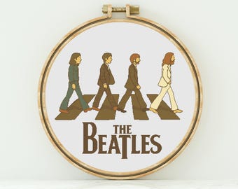 The Beatles Cross Stitch Pattern Counted Cross Stitch Modern Music Cross StitchThe Beatles Pattern PDF Download