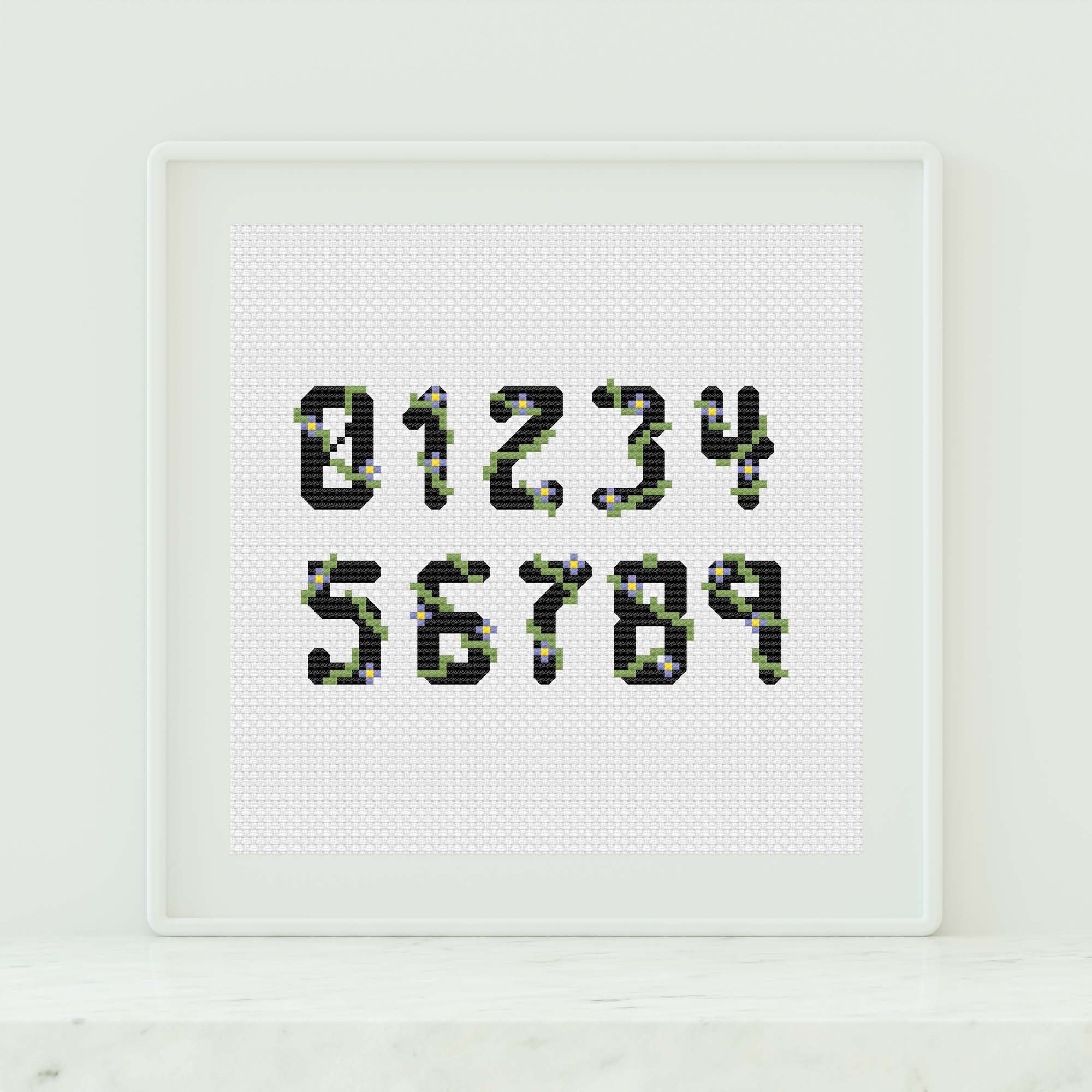 Abstract Art Numbers Cross Stitch Pattern Abstract Numbers Counted Cross Stitch Modern Cross