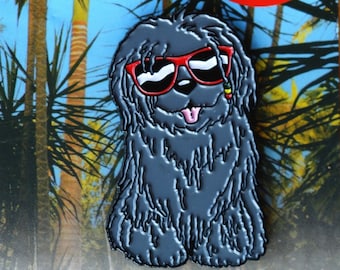 Super Dread Dreadlock Dog Hungarian Puli Pin Badge