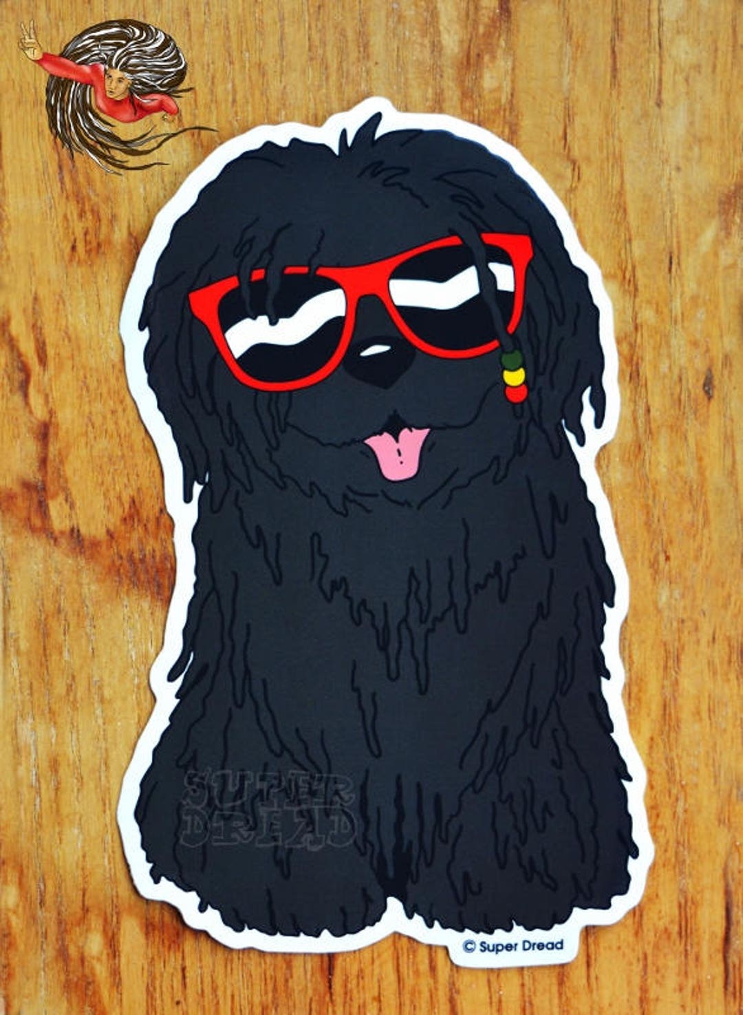 Dreadlock Dog Super Dread Large Vinyl Sticker - Etsy