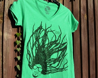 Super Dread Natty Dreadlocks Ladies T-Shirt - Vert