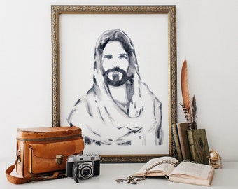 PRINTABLE Watercolor Christ Portrait// Christ Portrait// Christ Painting// Jesus Christ Painting// Christ Print