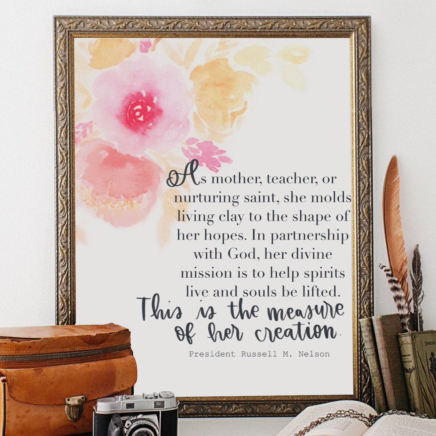 PRINTABLE President Nelson Quote // Russell M. Nelson Quote Art // LDS Artwork // LDS Floral ...