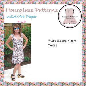 Hourglass Patterns©:  Flirt Flare Knit Dress Sewing Pattern. PDF Sewing Pattern. Easy Women&#39;s  Dress Patten.