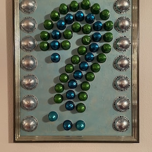 Object box made of coffee capsules &quot;Question Mark&quot; Recycling meets art Nespresso Vertuo