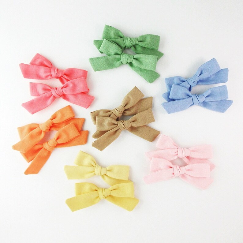 pigtail hair bow clip hair clip WHITE Pigtails pigtail set hair clips pigtails pigtail bows girl bows girl pigtails hair bows