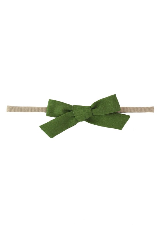 green bow headband